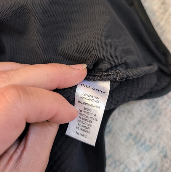 Hill City Men Half Zip Charcoal Pullover With Hood - Picture 10 of 11